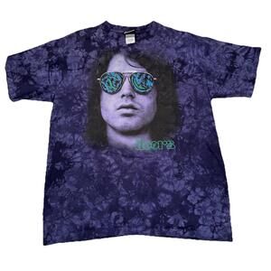 VTG Liquid Blue The Doors Graphic Unisex Purple Tee Jim Morrison Size Large